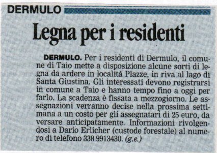2010-09-24 00:00:00 - Legna per i residenti - Eccher Giacomo - Trentino